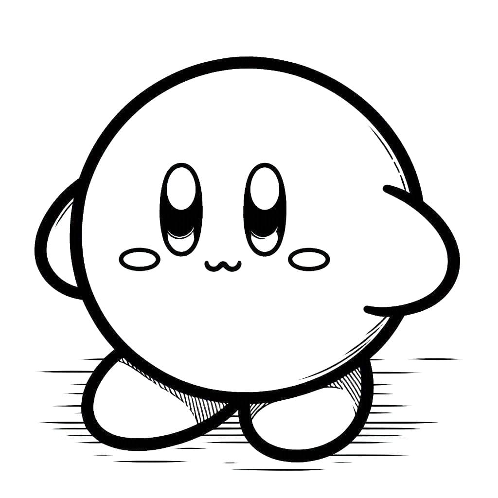 Desenho de Kirby Sorridente para colorir