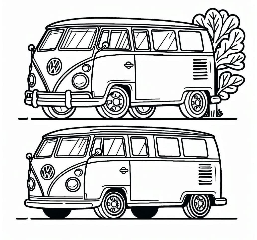 Desenho deKombi da Volkswagen para colorir