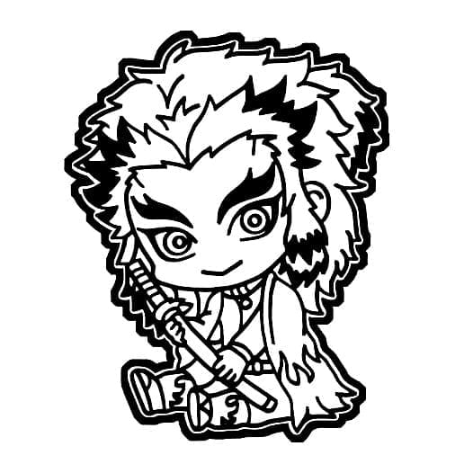 Desenho deKyojuro Rengoku Chibi Fofo para colorir