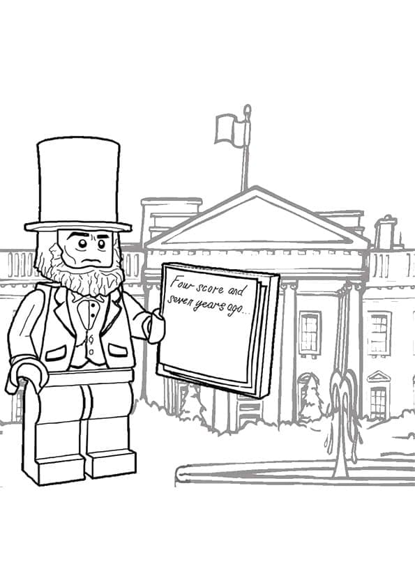 Desenho deLego Abraham Lincoln para colorir