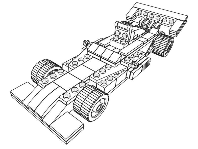 Desenho de Lego Fórmula 1 para colorir