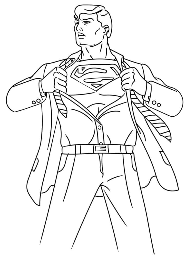 Desenho de Liga da Justiça Superman para colorir