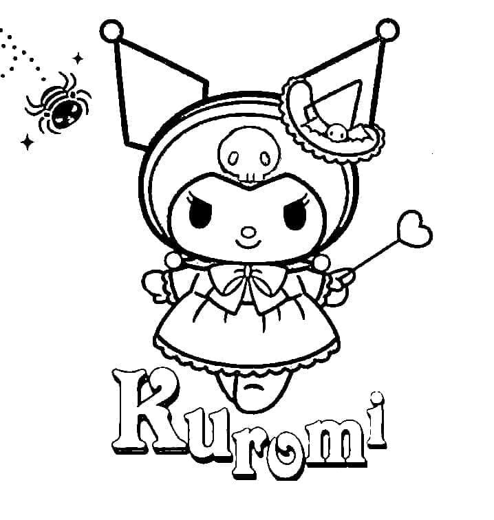 Desenho de Linda Kuromi para colorir