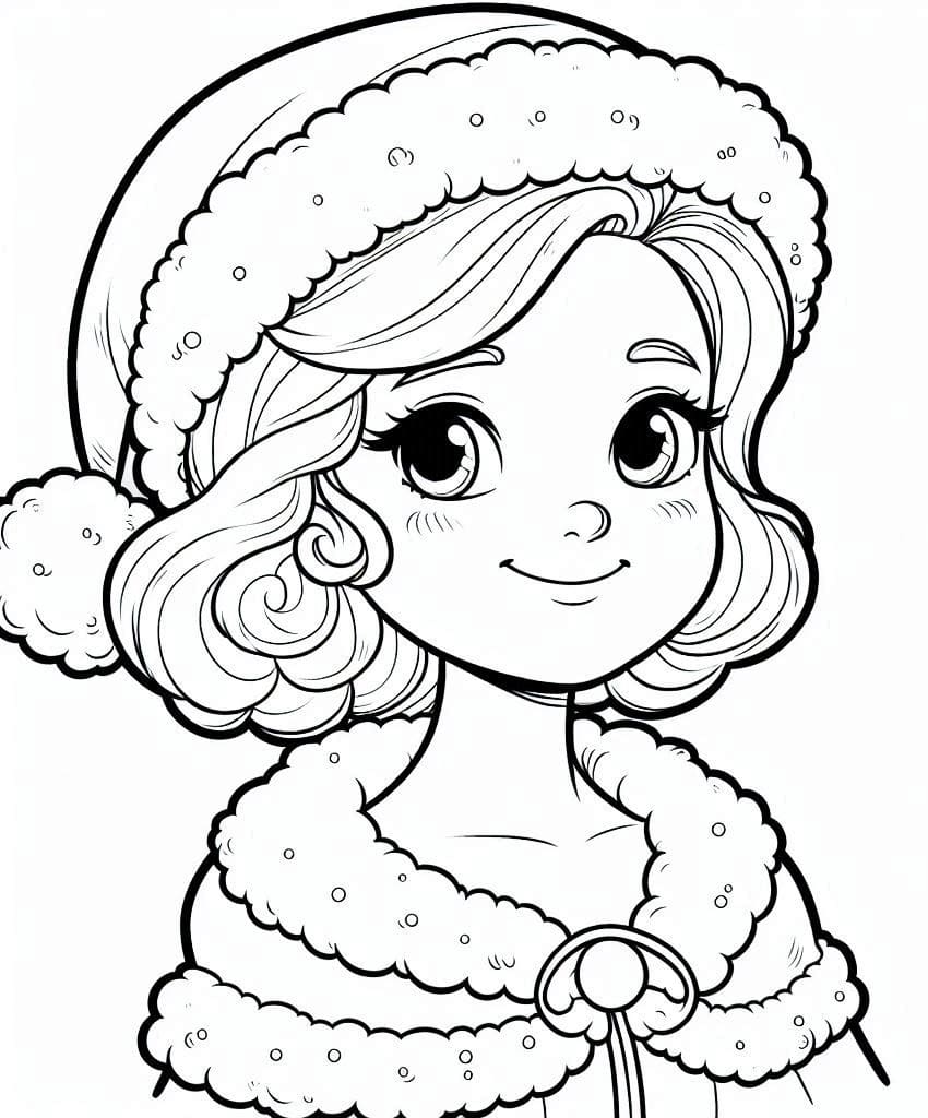 Desenho deLinda Mamãe Noel para colorir