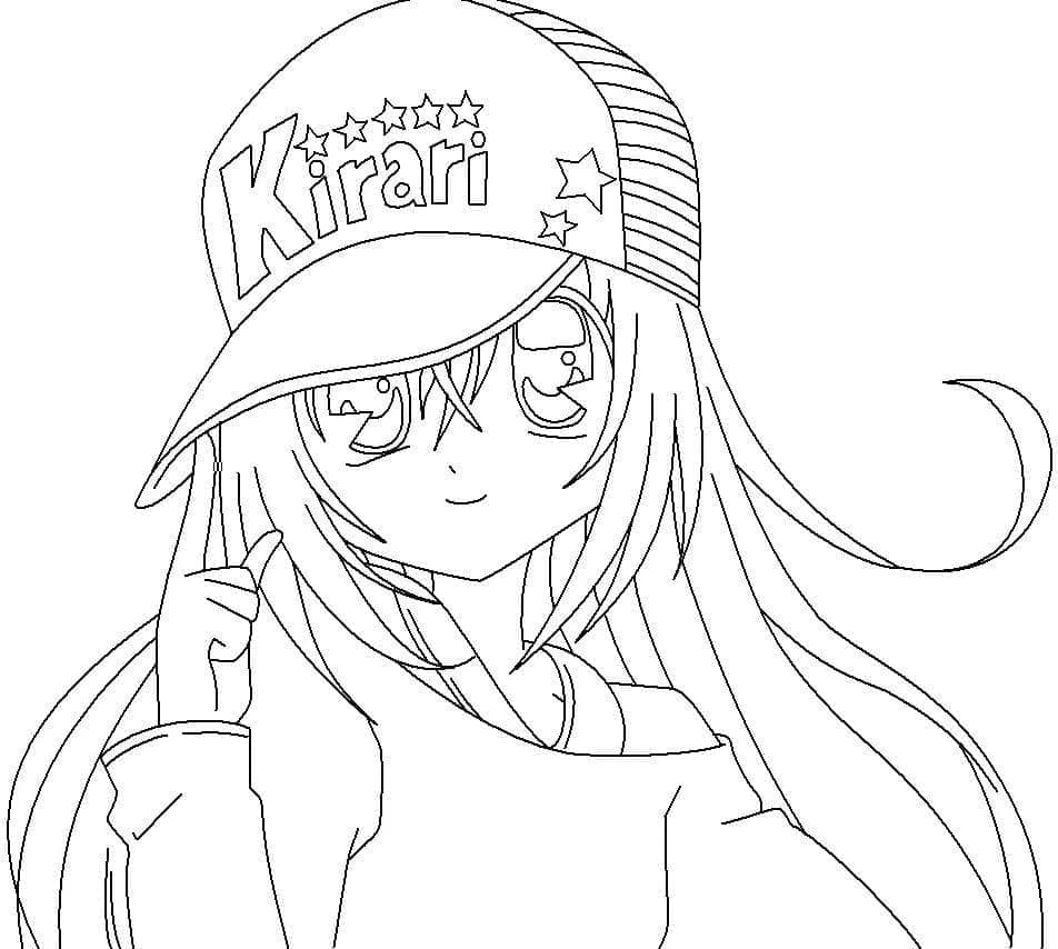 Desenho deLinda Menina Anime para colorir