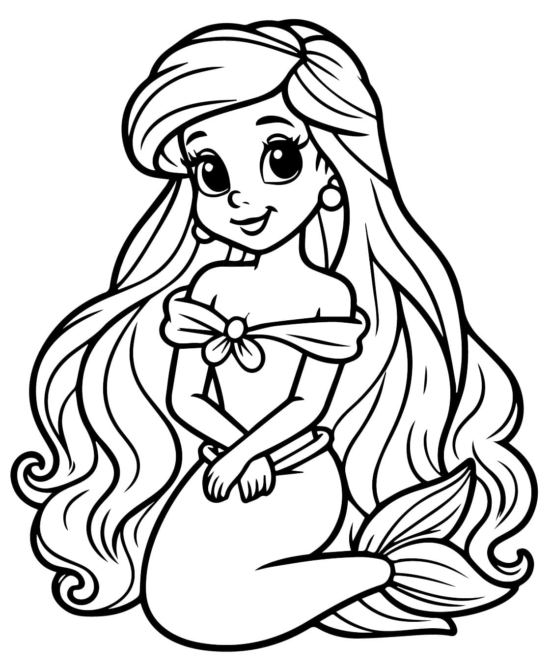 Desenho deLinda Princesa Ariel para colorir