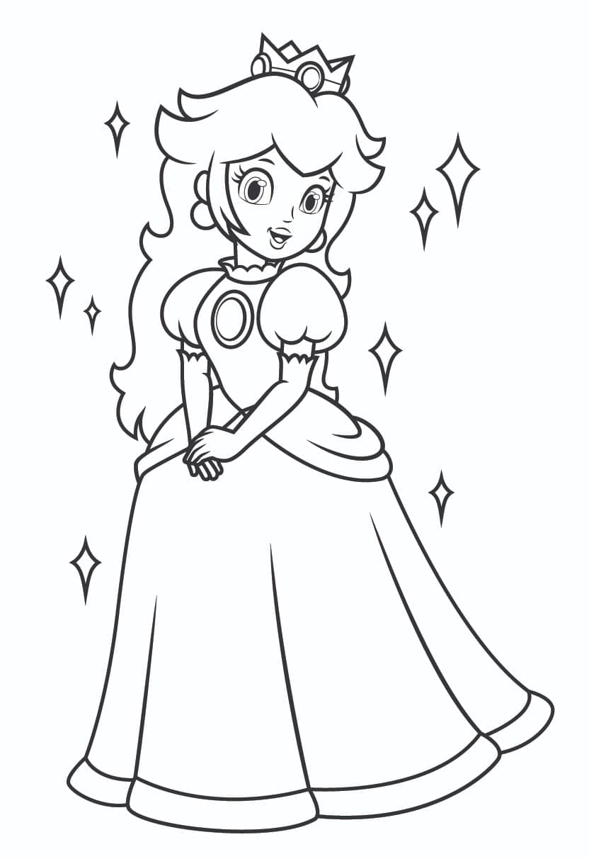 Desenho deLinda Princesa Peach para colorir