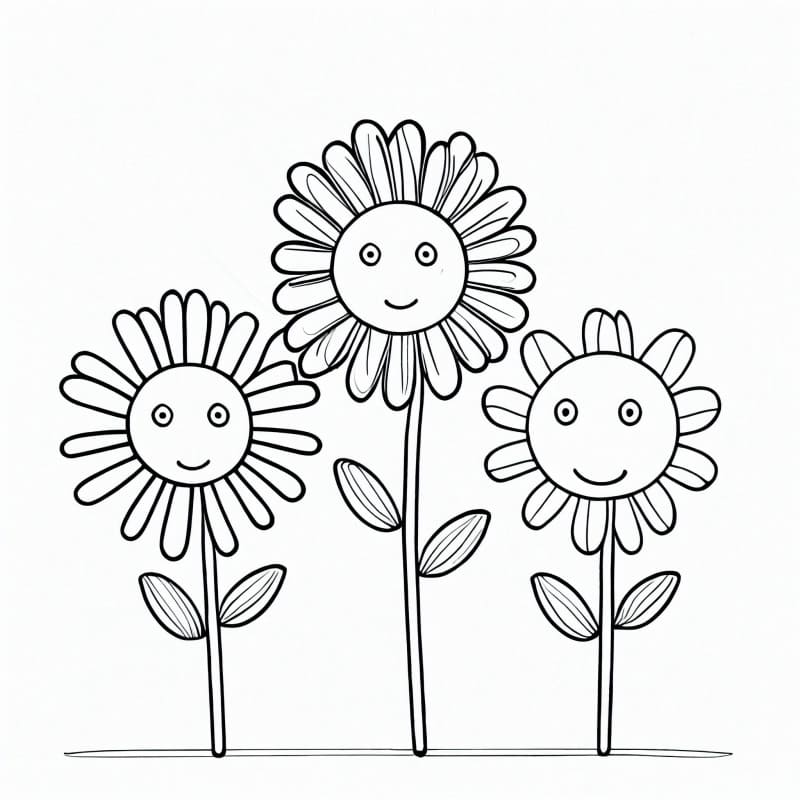 Desenho deLindas Flores para colorir