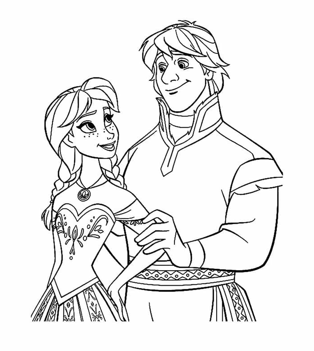 Desenho deLindo Casal Em Frozen para colorir