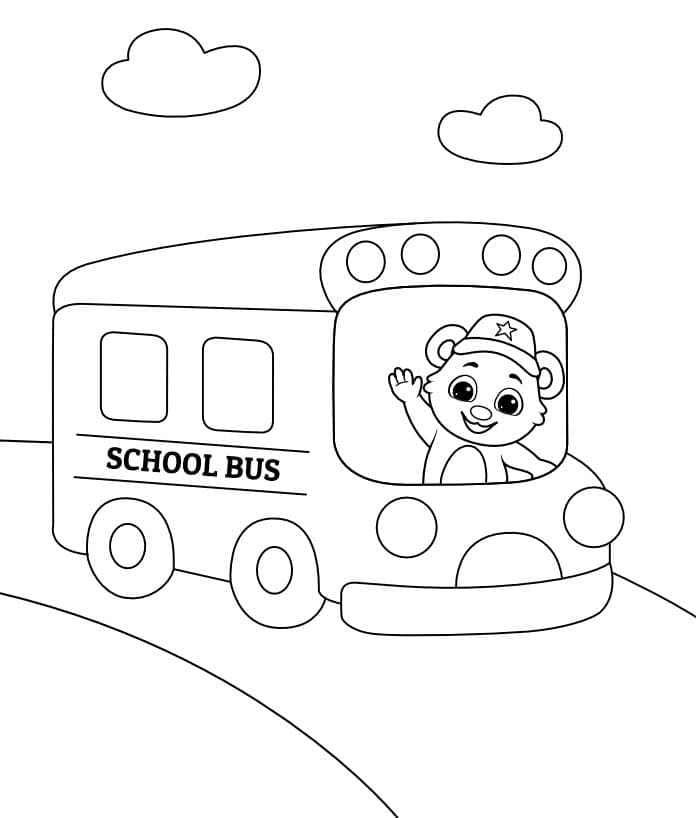 Desenho deLindo Ônibus Escolar para colorir