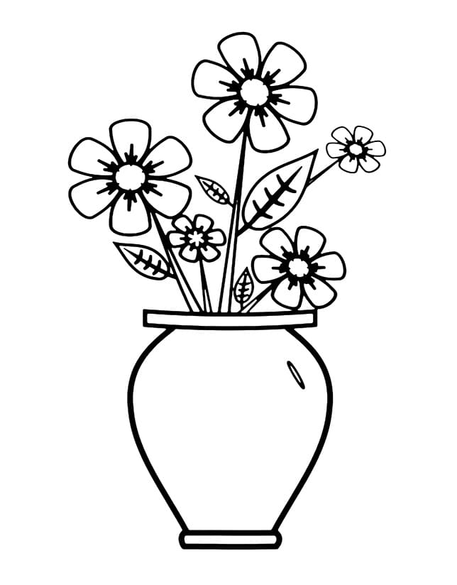 Desenho deLindo Vaso de Flores para colorir