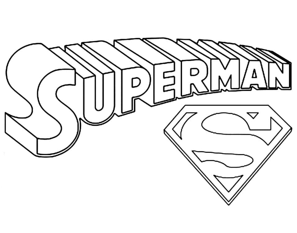 Desenho de Logotipo de Superman para colorir