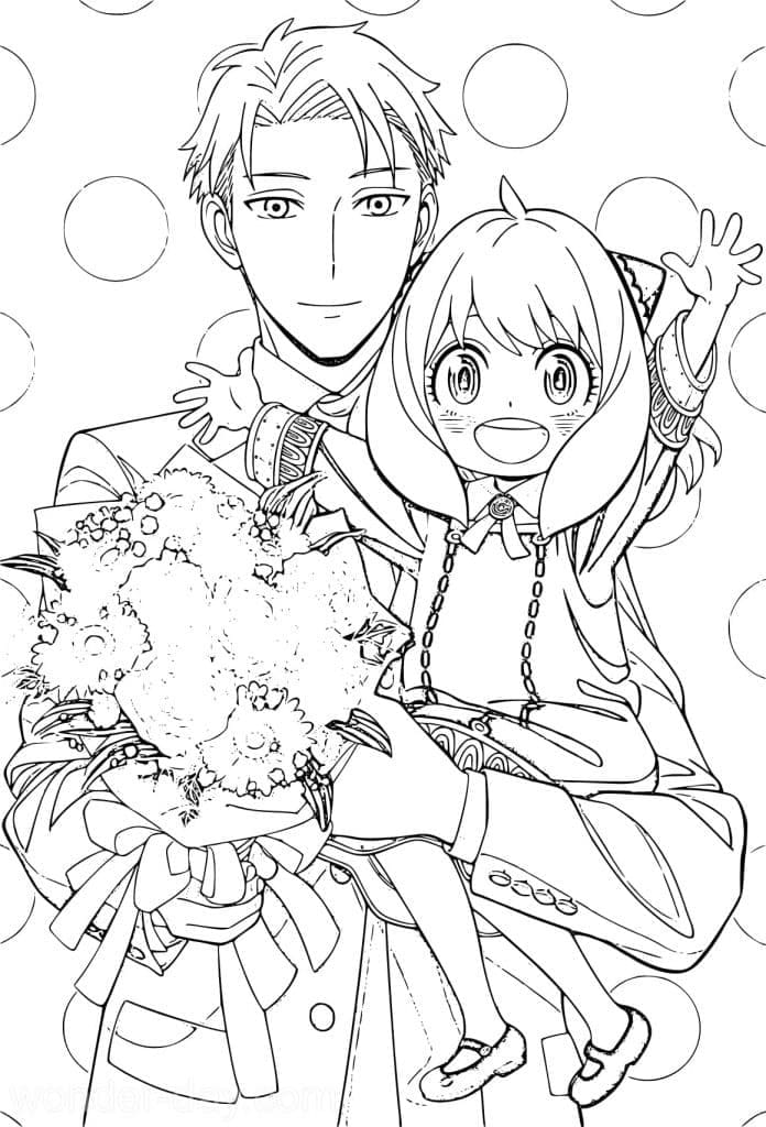 Desenho deLoid e Anya para colorir