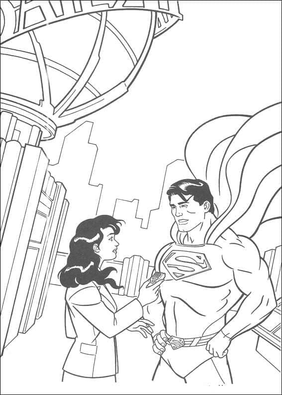 Desenho de Lois Lane e Superman para colorir