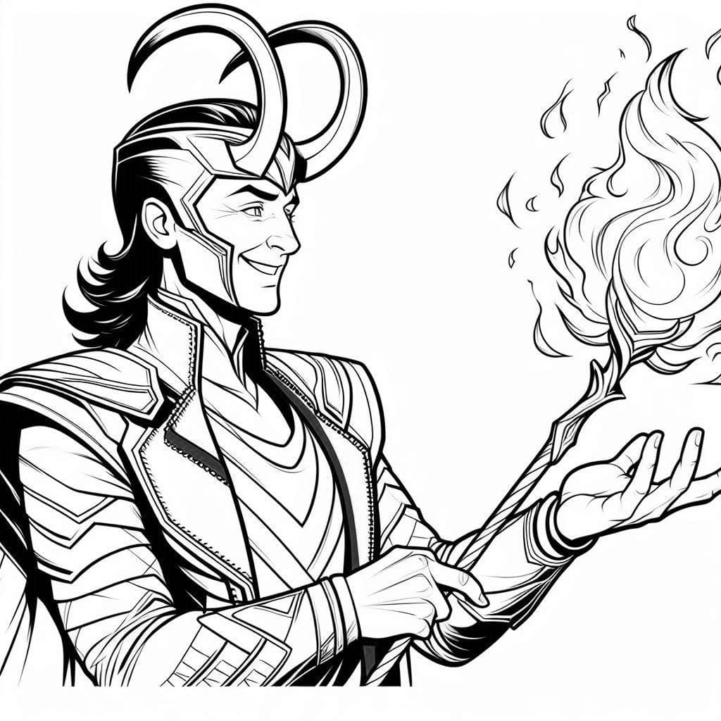 Desenho de Loki Riu para colorir