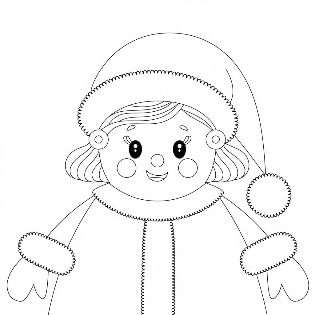 Desenho deMamãe Noel Sorridente para colorir