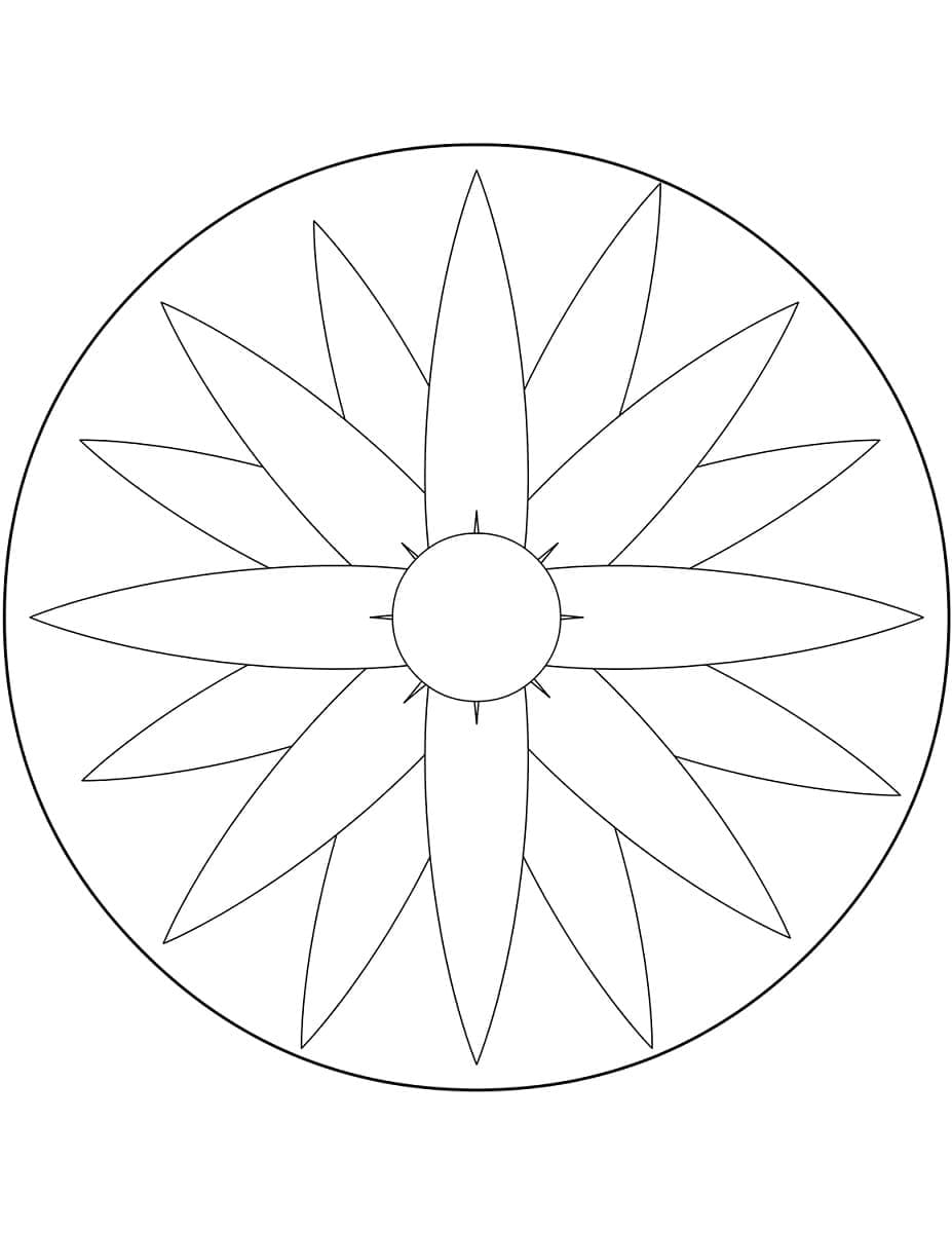 Desenho deMandala Simples Para Criança de 4 Ano para colorir