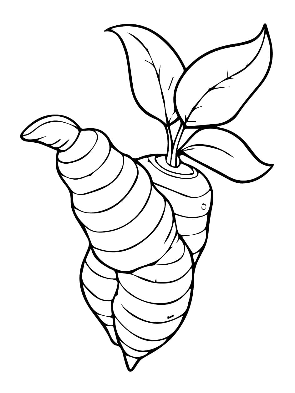 Desenho deMandioca Imprimível Para Crianças para colorir