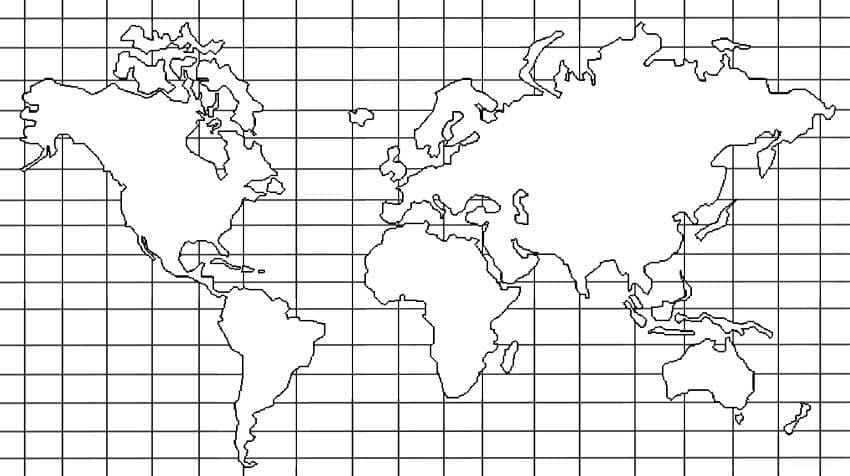 Desenho deMapa Mundi Para Crianças de 1 Ano para colorir