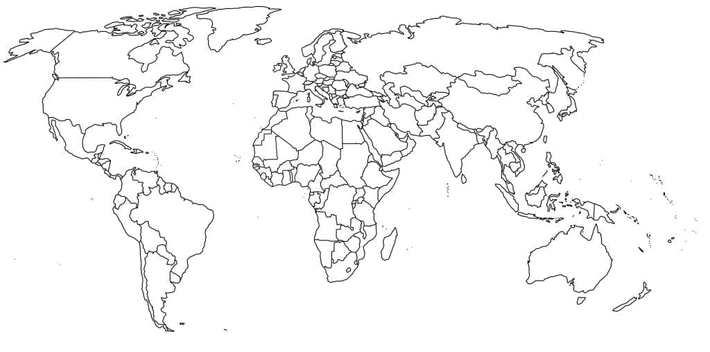 Desenho deMapa Mundi Para Crianças de 5 Ano para colorir