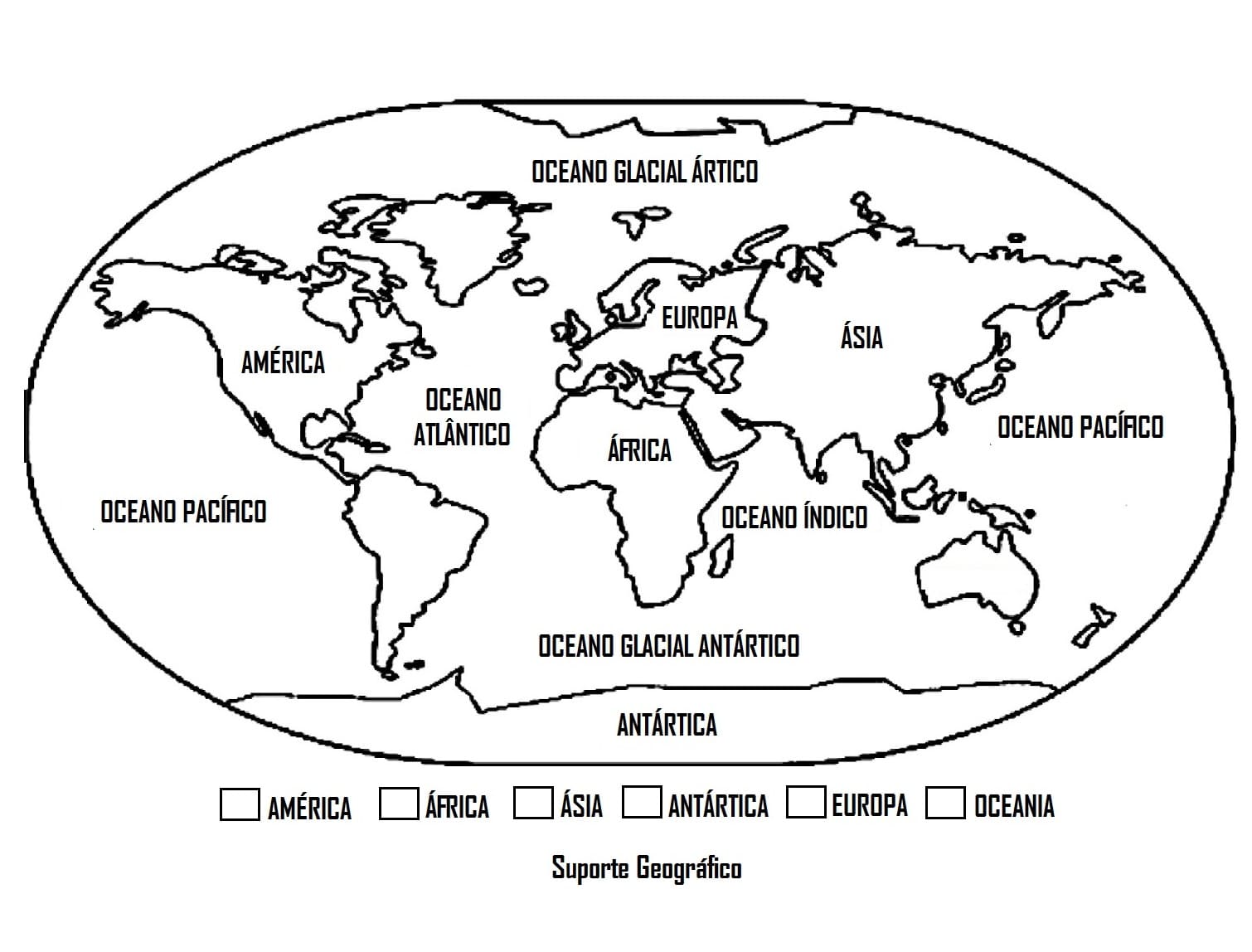 Desenho deMapa do Mundo para colorir