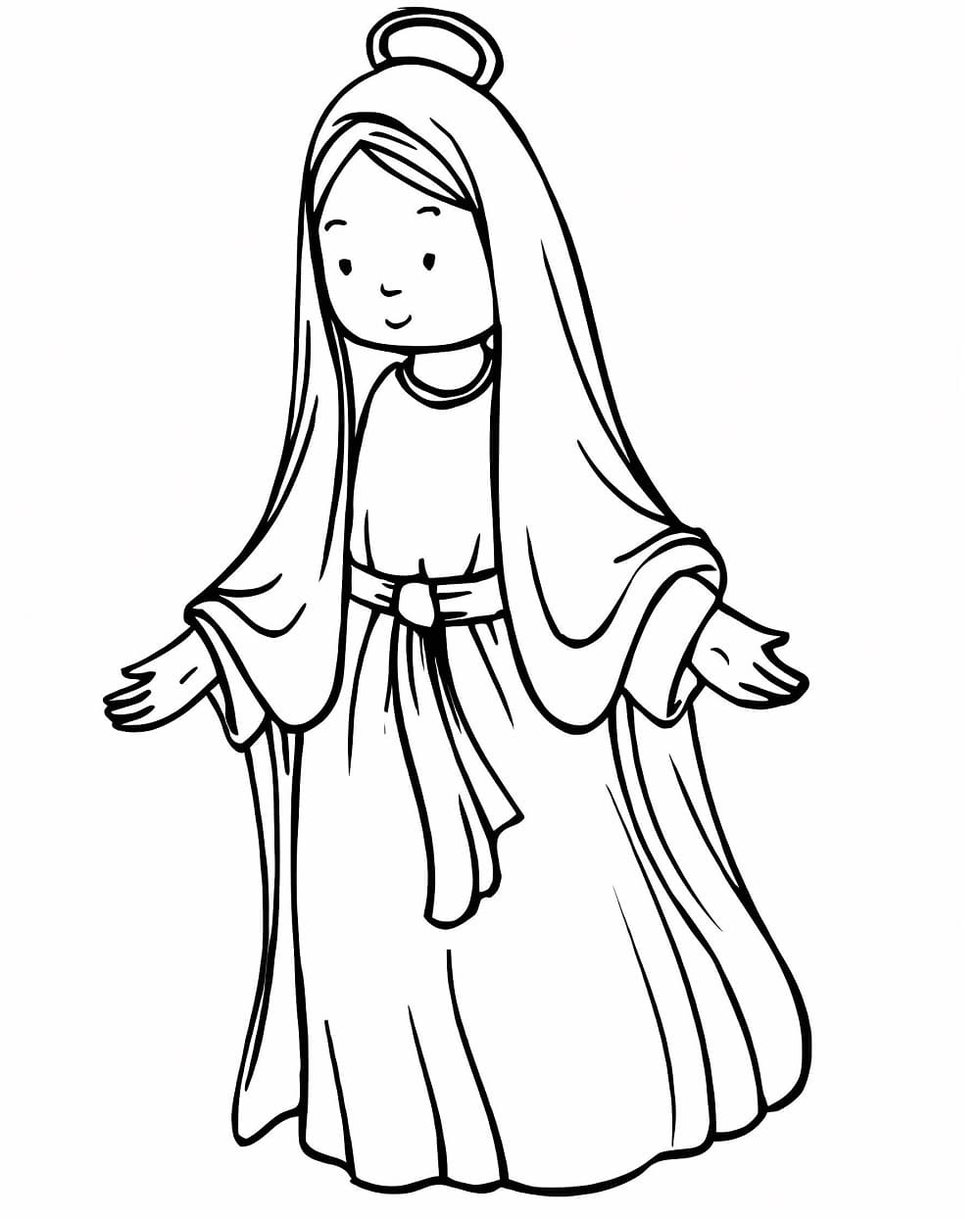 Desenho deMaria Mãe de Jesus Para Crianças de 6 Ano para colorir