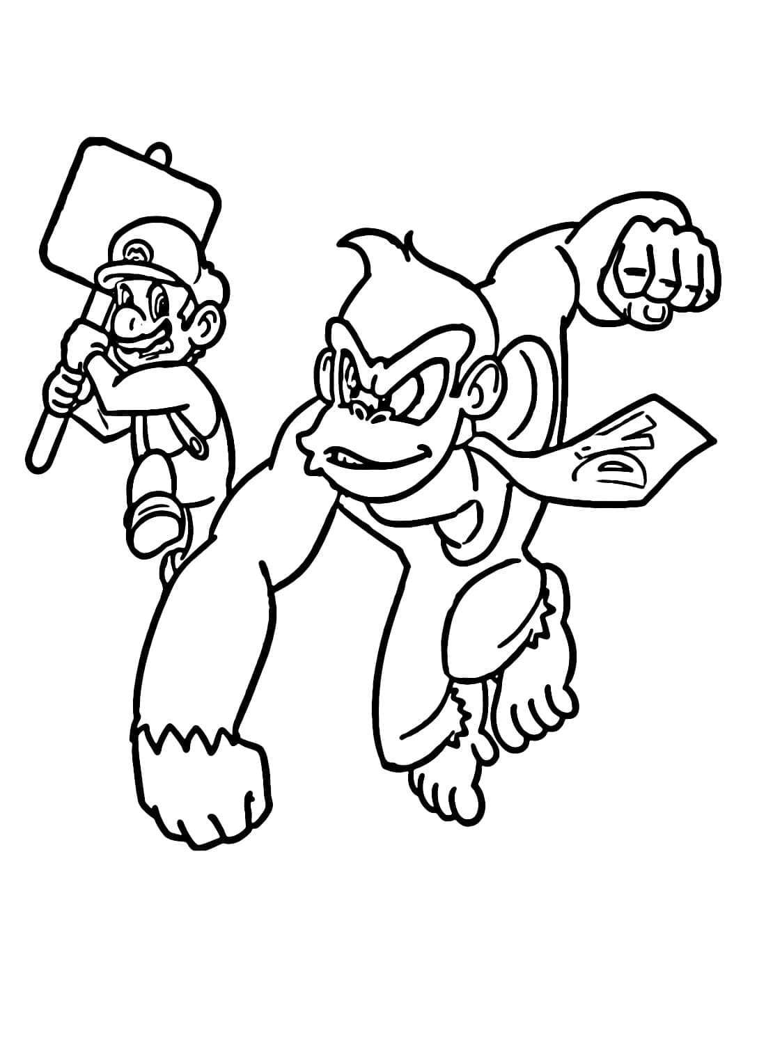 Desenho deMario Vs Donkey Kong para colorir