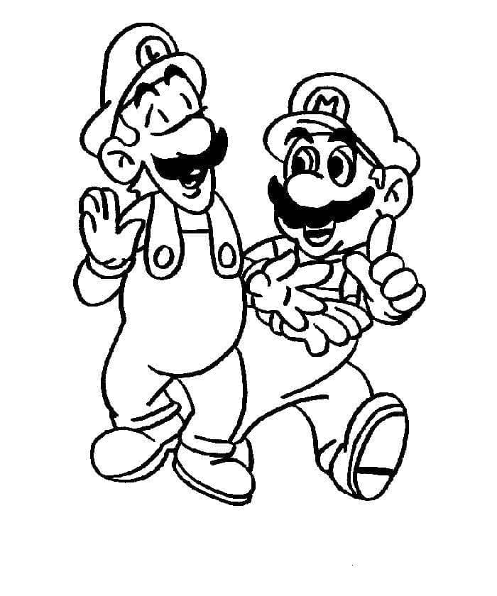 Desenho deMario e Luigi Engraçados para colorir