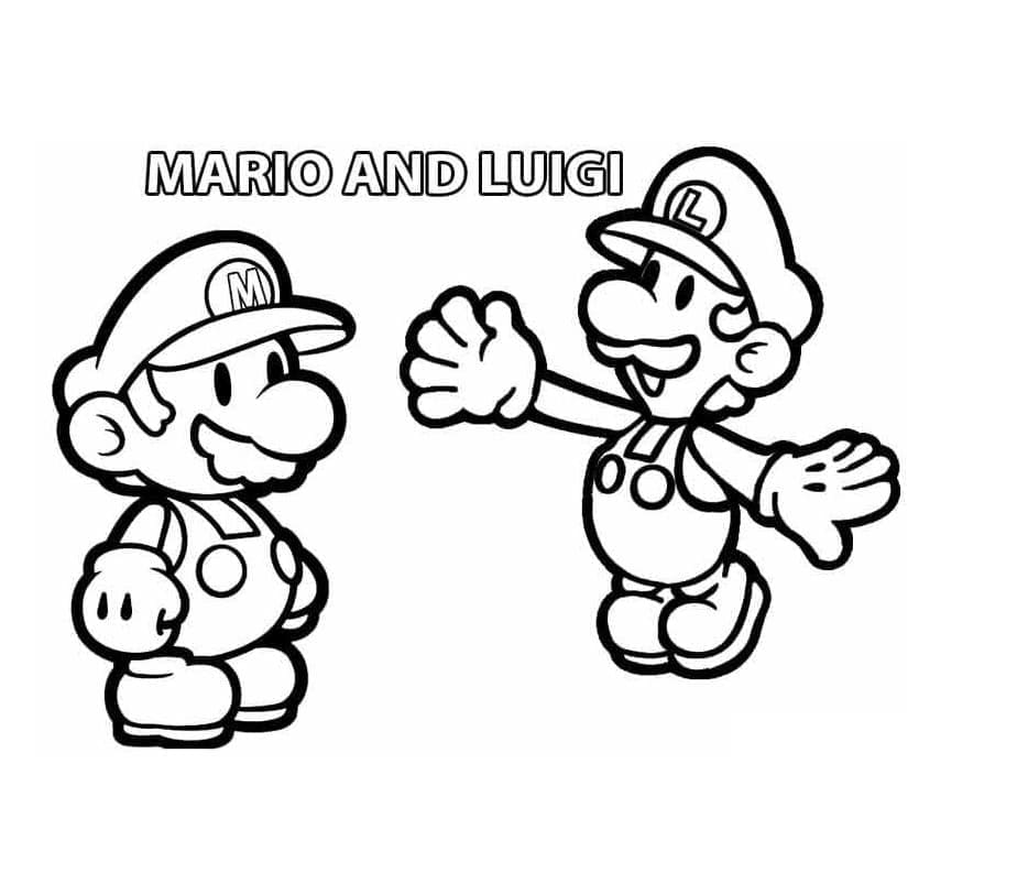 Desenho deMario e Luigi Imprimível Grátis Para Crianças para colorir