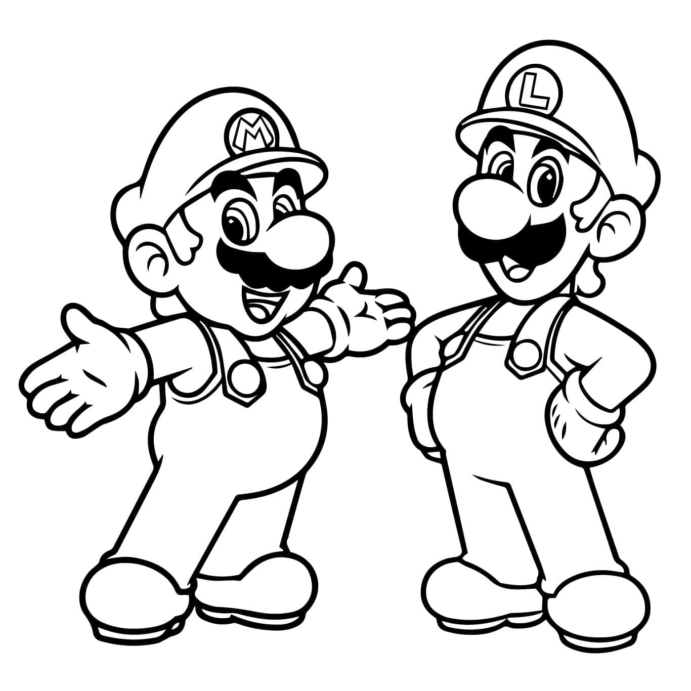 Desenhos de Mario E Luigi para colorir