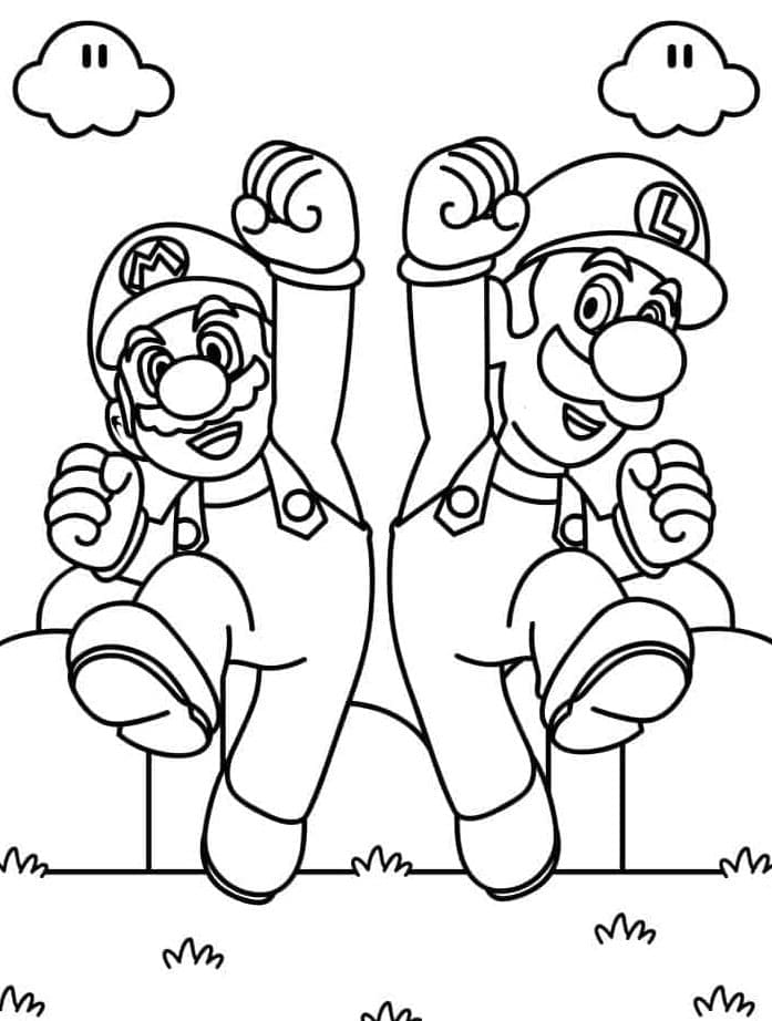 Desenho deMario e Luigi Incríveis para colorir