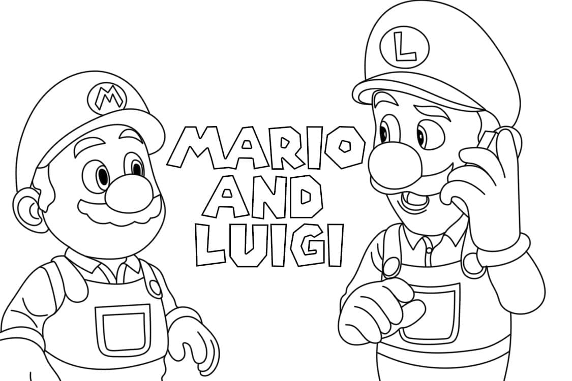 Desenho deMario e Luigi Para Crianças de 3 Ano para colorir