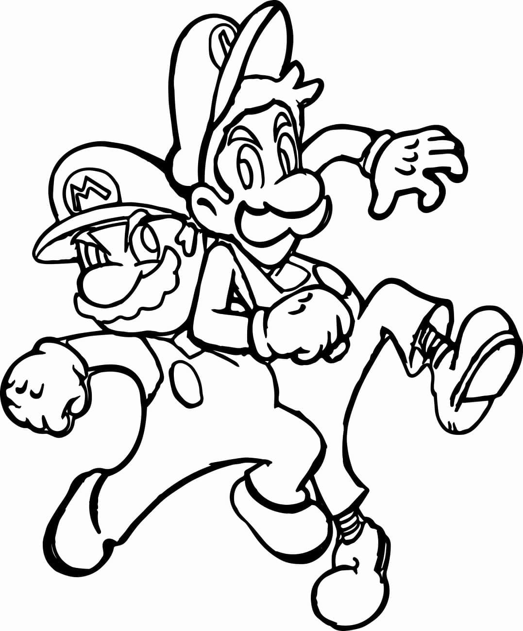 Desenho deMario e Luigi Para Crianças de 4 Ano para colorir