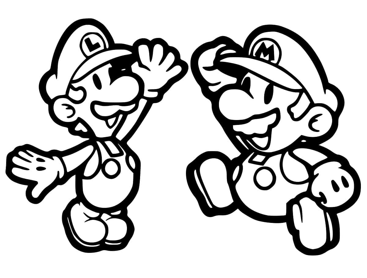 Desenho deMario e Luigi Para Crianças de 5 Ano para colorir