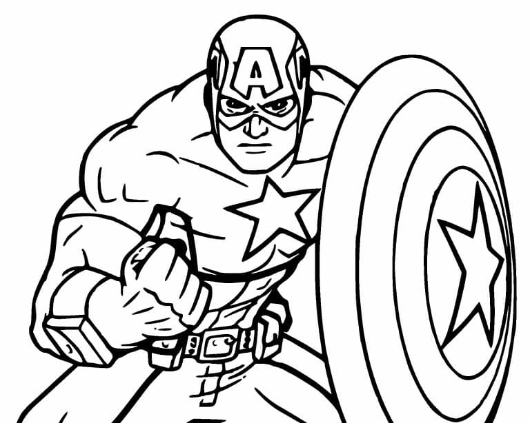 Desenho deMarvel Os Vingadores Capitão América para colorir