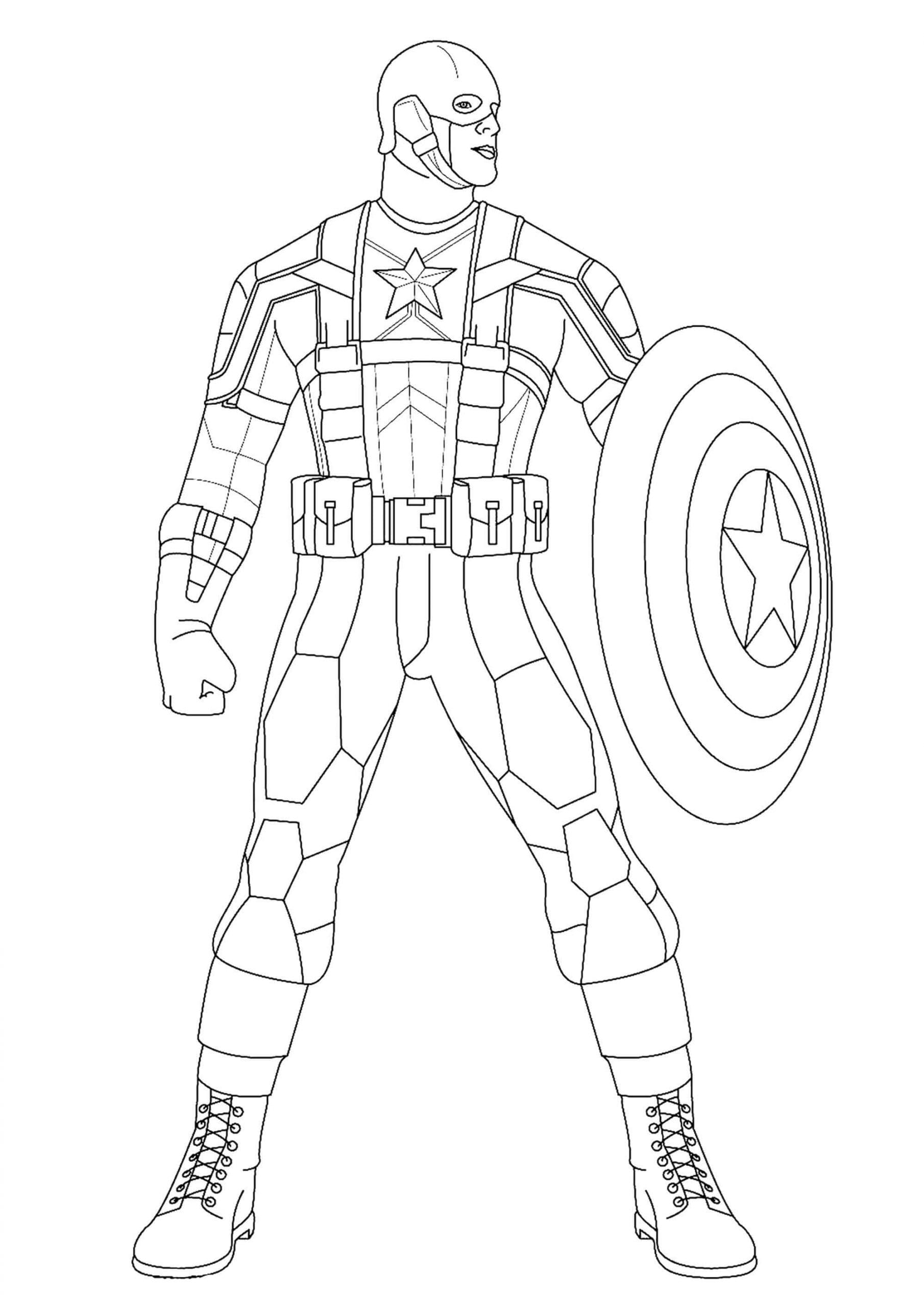 Desenho deMarvel Super-herói Capitão América para colorir