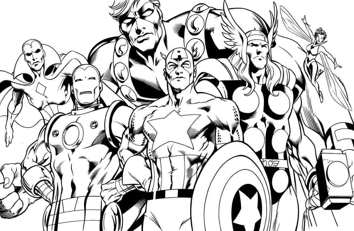 Desenho deMarvel Vingadores para colorir