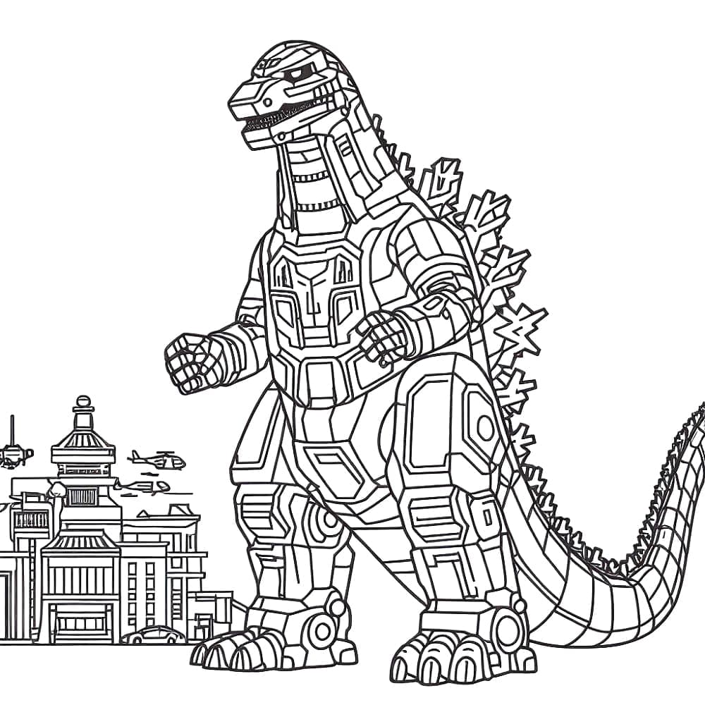 Desenho deMechagodzilla Imprimível Grátis Para Crianças para colorir