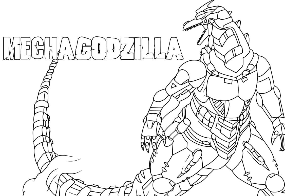 Desenho deMechagodzilla Imprimível Para Crianças para colorir