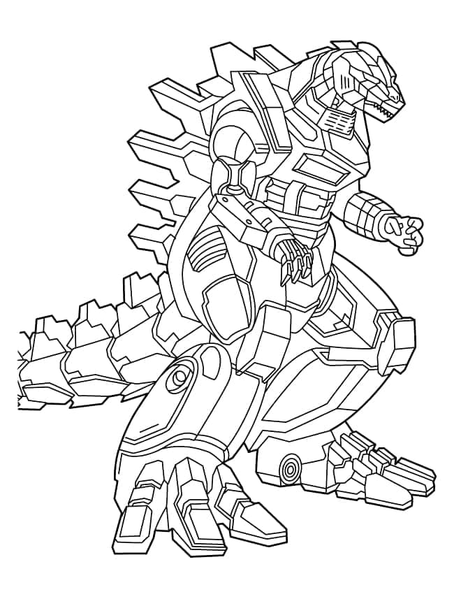 Desenho deMechagodzilla Para Crianças de 4 Ano para colorir