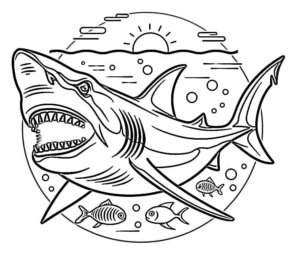 Desenhos de Megalodonte para colorir