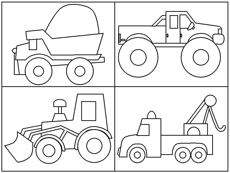 Desenho deMeios Básicos de Transporte para colorir