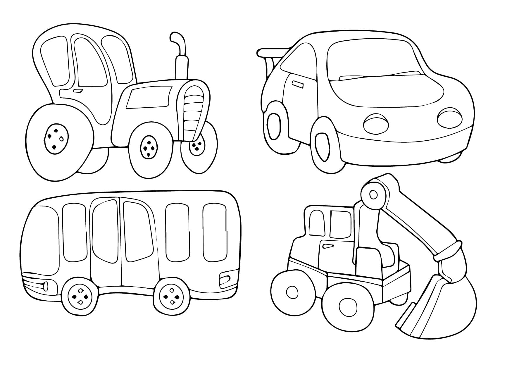 Desenho deMeios de Transporte Engraçados para colorir