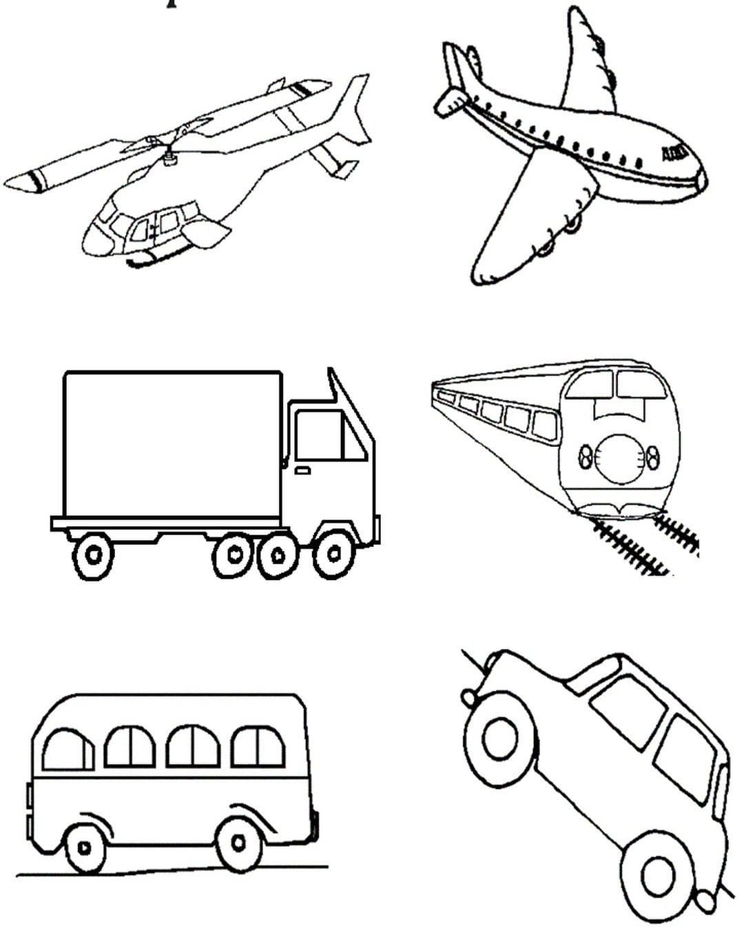 Desenho deMeios de Transporte Grátis Para Crianças para colorir