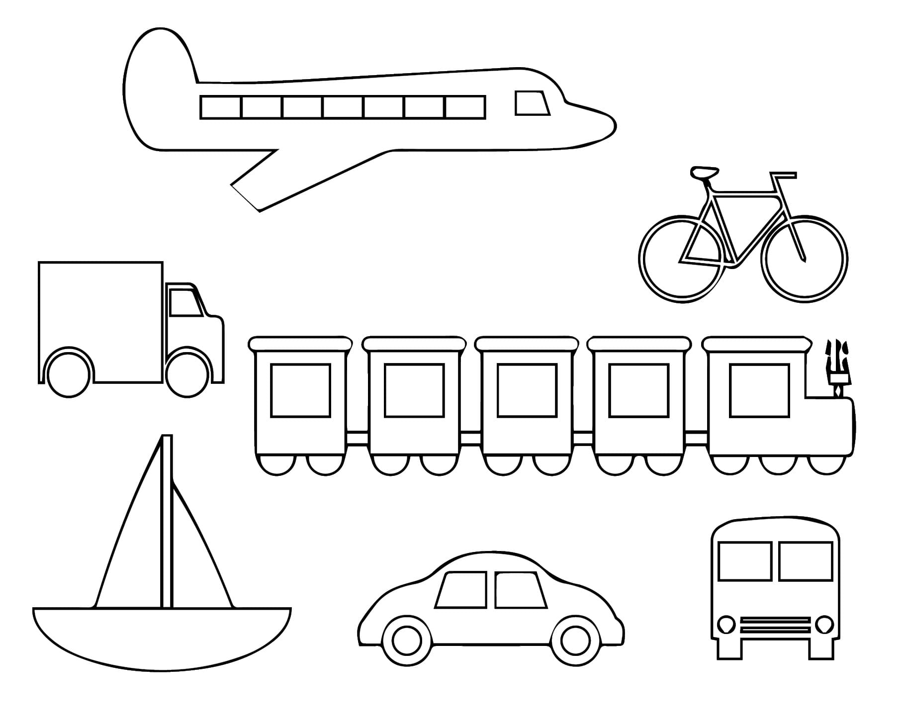 Desenho deMeios de Transporte Grátis para colorir