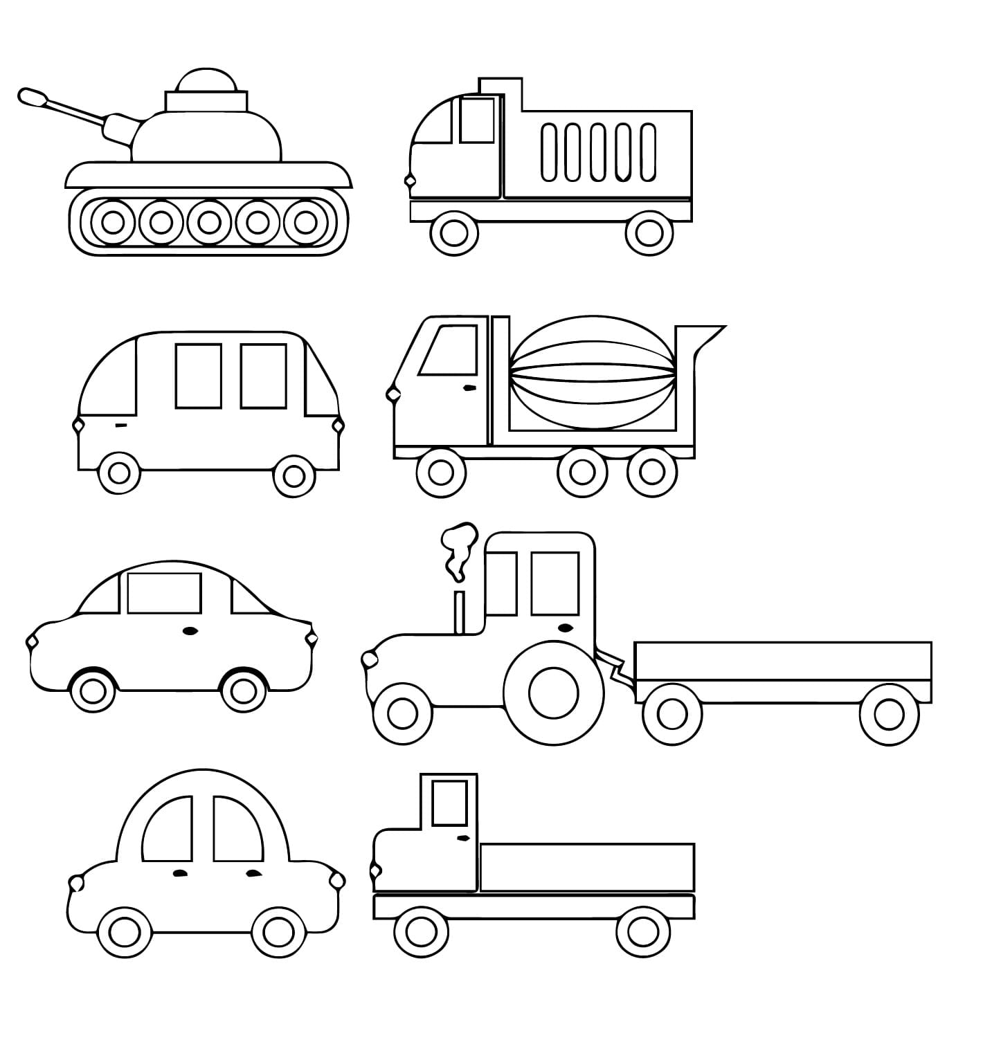 Desenho deMeios de Transporte Imprimível Para Crianças para colorir