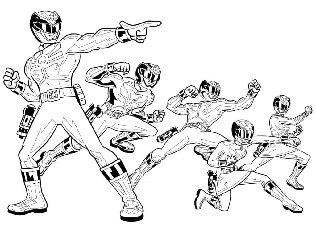 Desenho de Membros dos Power Rangers para colorir