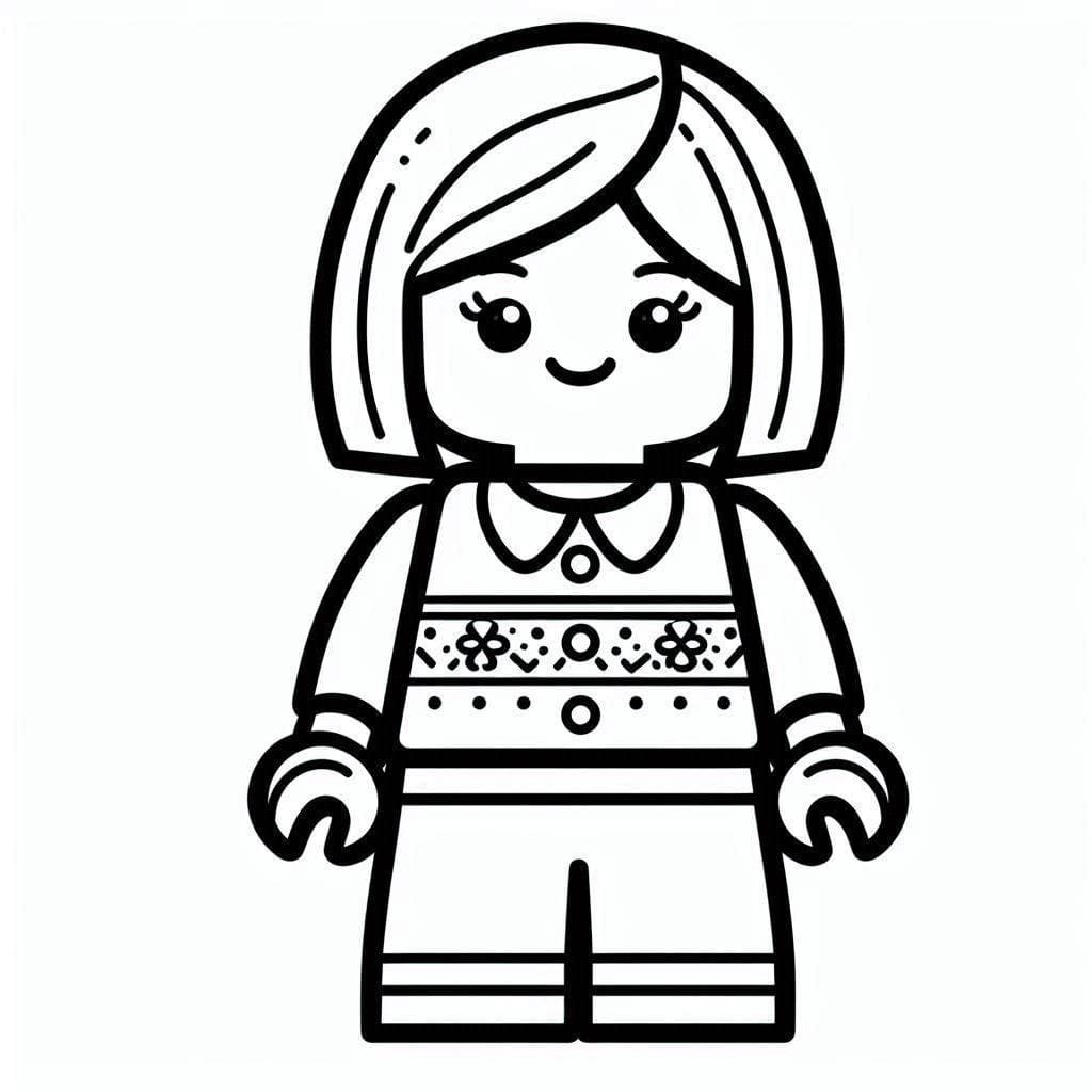 Desenho de Menina Lego para colorir