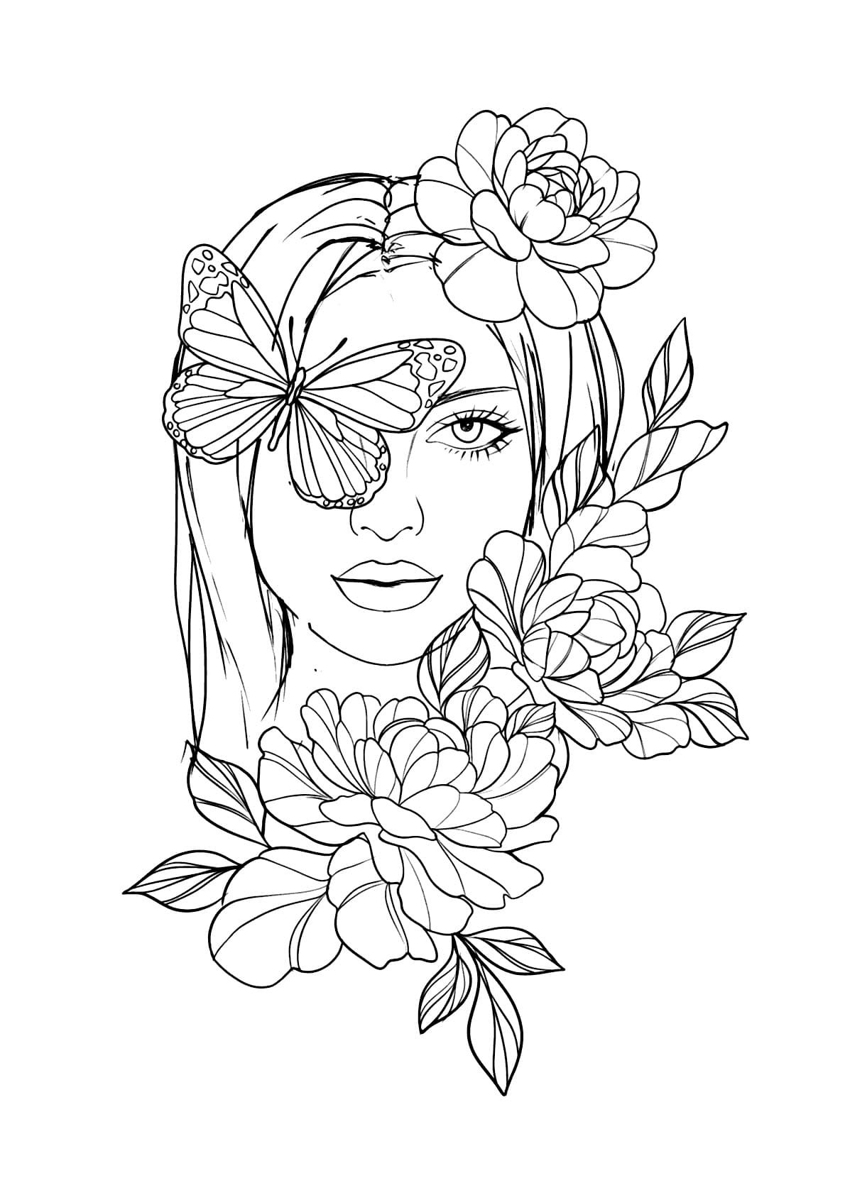 Desenho deMenina das Flores Tumblr para colorir