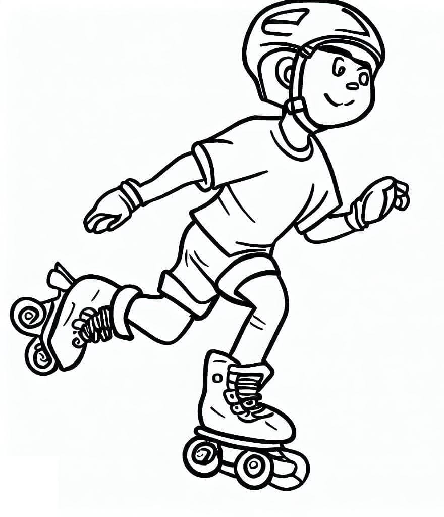 Desenho deMenino de Patins para colorir